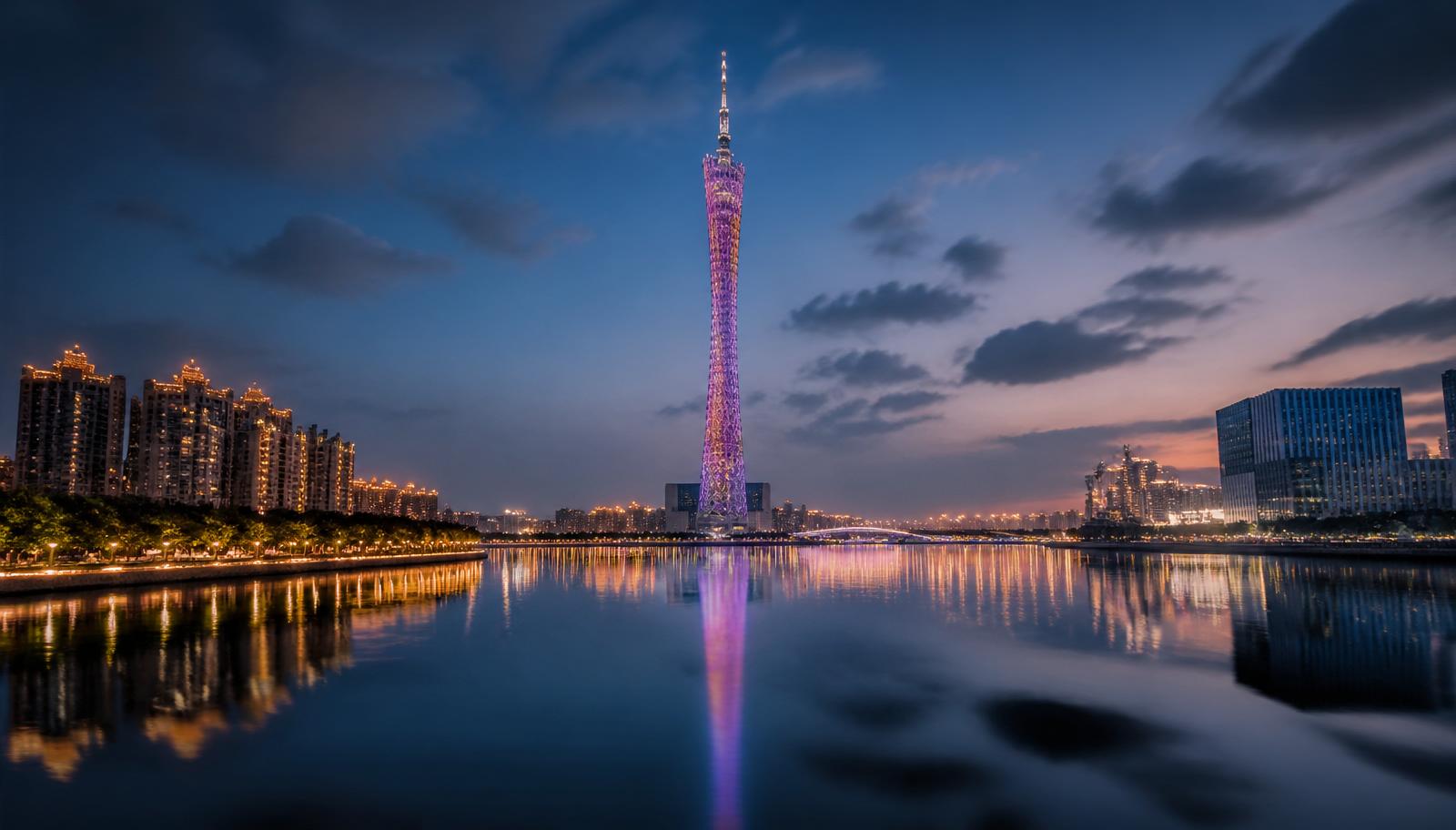 Guangzhou at blue hour